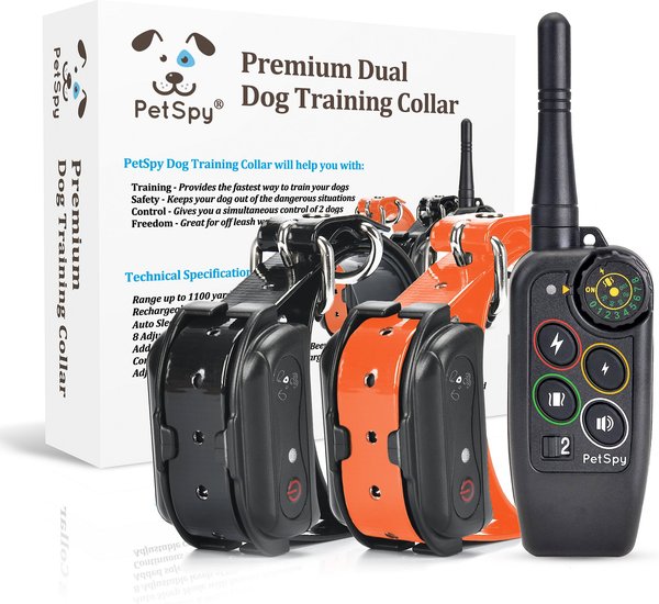 PetSpy M686 3300-ft Premium Remote Dog Training Collar, 2 collars slide 1 of 10