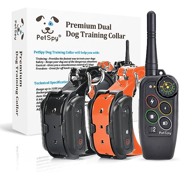 PETSPY M686 3300ft Premium Remote Dog Training Collar, 2 collars