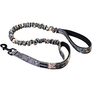 PetSpy Camo Bungee Dog Leash, 4 - 6 ft, Green