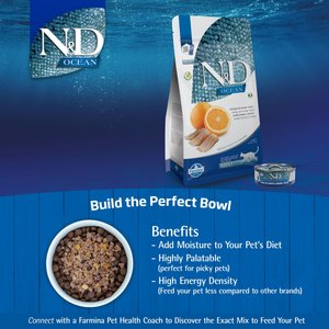 Farmina N&D Ocean Herring & Orange Adult Grain-Free Dry Cat Food, 3.3-lb bag