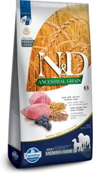 Farmina N&D Ancestral Grain Lamb & Blueberry Medium & Maxi Adult Dry Dog Food, 26.4-lb bag slide 1 of 6