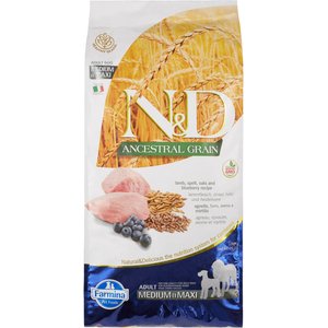 Farmina N&D Ancestral Grain Lamb & Blueberry Medium & Maxi Adult Dry Dog Food, 26.4-lb bag