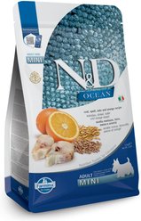 Farmina N&D Ocean Codfish & Orange Ancestral Grain Mini Adult Dry Dog Food, 5.5-lb bag