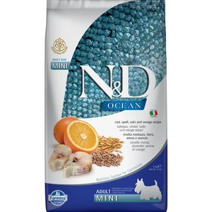 Farmina N&D Ocean Codfish & Orange Ancestral Grain Mini Adult Dry Dog Food, 5.5-lb bag