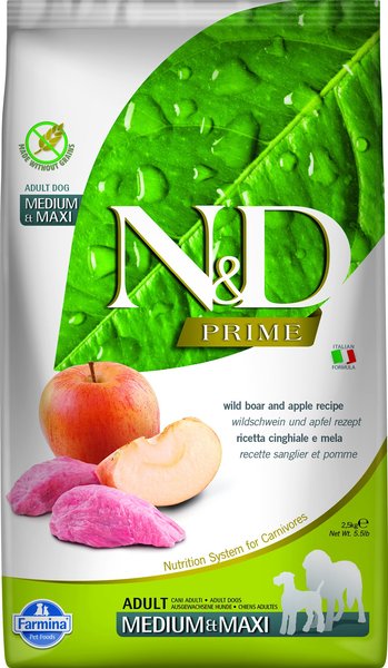 Farmina N&D Prime Boar & Apple Medium & Maxi Adult Grain-Free Dry Dog Food, 5.5-lb bag slide 1 of 1