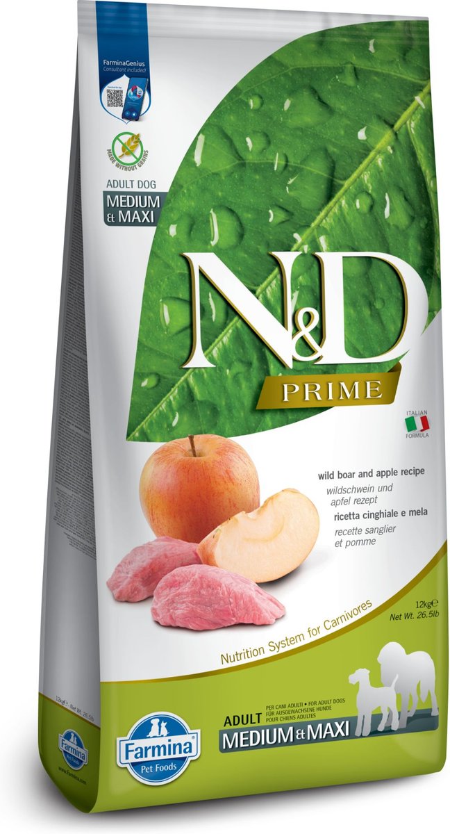 Farmina N&D Prime Boar & Apple Medium & Maxi Adult Grain-Free Dry Dog Food