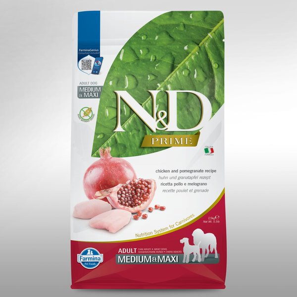 FARMINA N&D Ancestral Grain Chicken & Pomegranate Medium & Maxi Adult Dry Dog Food, 5.5lb bag