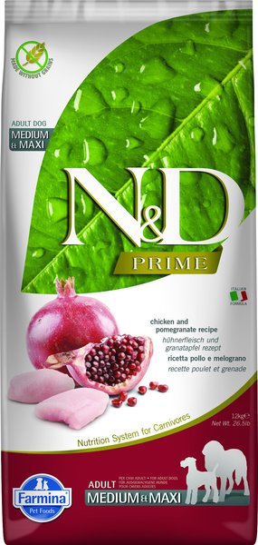 Farmina N&D Prime Chicken & Pomegranate Medium & Maxi Adult Grain-Free Dry Dog Food