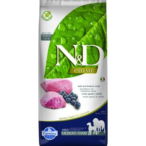 Farmina N&D Prime Lamb & Blueberry Medium & Maxi Adult Grain-Free Dry Dog Food, 26.4-lb bag