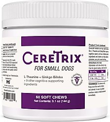 Ceretrix Soft Chew Brain & Nervous System Supplement for Small Breed Dogs, 60 count