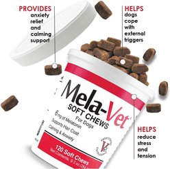 Mela-Vet Soft Chew Skin & Coat Supplement for Dogs & Cats, 120 count slide 2 of 9
