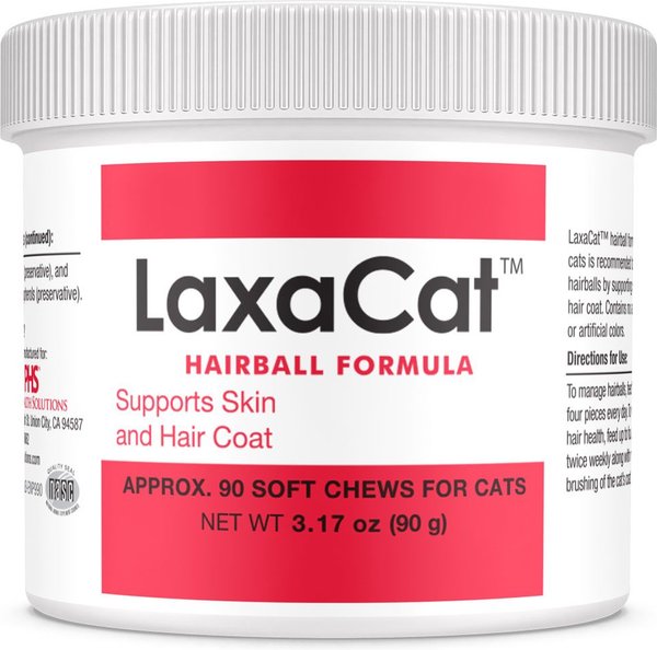 LaxaCat Salmon Flavored Soft Chew Hairball Supplement for Cats, 90 count slide 1 of 9