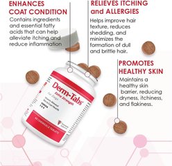 Derm-Tabs Extra Strength Liver Flavored Chewable Tablet Skin & Coat Supplement for Dogs, 60 count slide 2 of 9