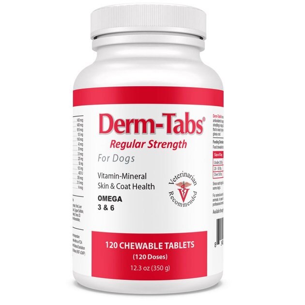 Derm-Tabs Regular Strength Liver Flavored Chewable Tablet Skin & Coat Supplement for Dogs