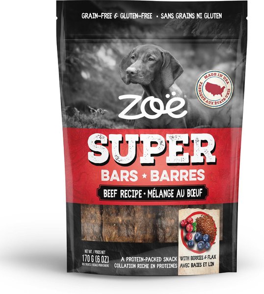 Zoe Super Bar Beef Recipe Grain-Free Dog Treats, 6-oz bag slide 1 of 8