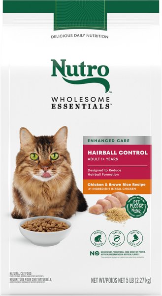 Nutro Wholesome Essentials Hairball Control Adult Chicken and Brown Rice Dry Cat Food 14 lbs