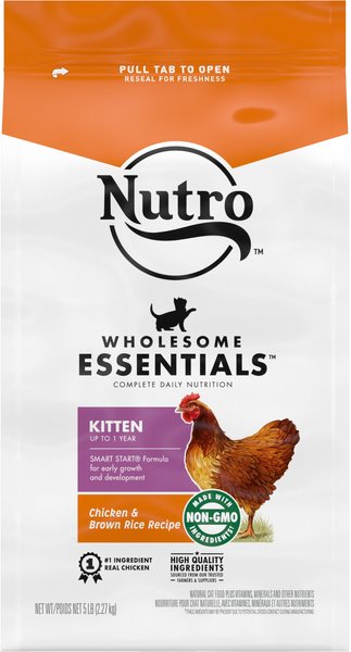Nutro Wholesome Essentials Chicken & Brown Rice Recipe Kitten Dry Cat Food, 5-lb bag slide 1 of 9