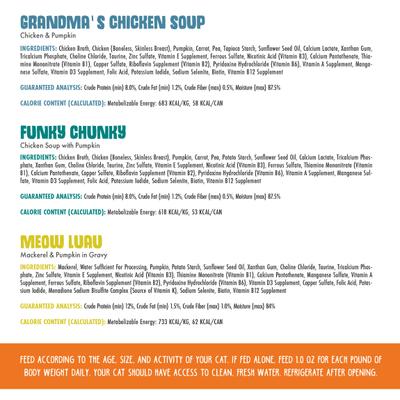 Show full view: Weruva Pumpkin Patch Pounce Variety Pack Canned Cat Food, 3-oz, pack of 12 slide 5 of 11