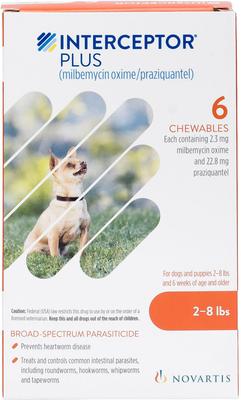 Discontinued - INTERCEPTOR PLUS Chewable Tablets for Dogs, 2-8 lbs ...