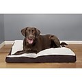 FurHaven Faux Sheepskin & Suede Deluxe Pillow Cat & Dog Bed w/Removable Cover, Espresso, Large