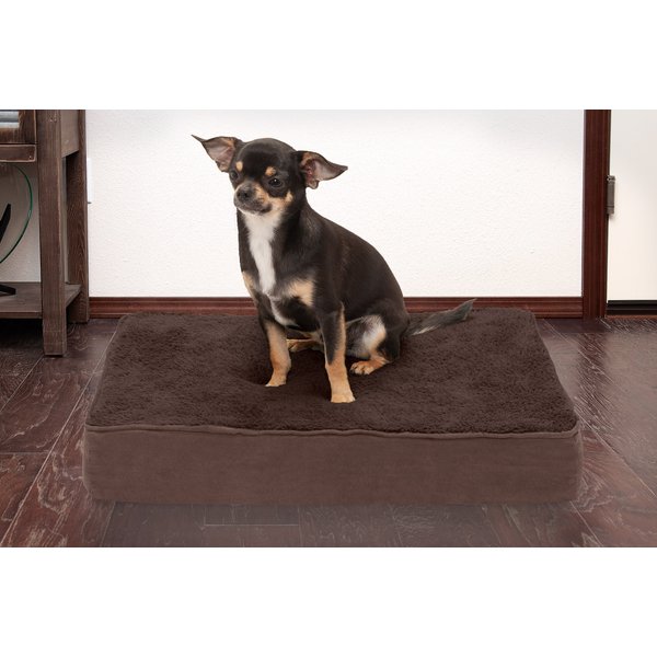 FURHAVEN NAP Deluxe Memory Foam Pillow Dog Bed w/Removable Cover, Gray