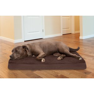 FurHaven Terry Deluxe Cooling Gel Pillow Cat & Dog Bed w/Removable Cover, Espresso, Large
