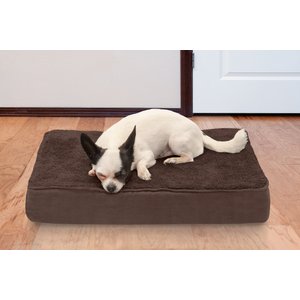 FurHaven Terry Deluxe Cooling Gel Pillow Cat & Dog Bed w/Removable Cover, Espresso, Small