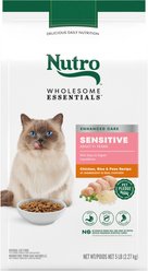 Nutro Wholesome Essentials Sensitive Cat Chicken, Rice & Peas Recipe Adult Dry Cat Food, 5-lb bag