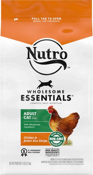 Nutro Wholesome Essentials Adult Chicken & Brown Rice Recipe Dry Cat Food, 5-lb bag slide 1 of 8