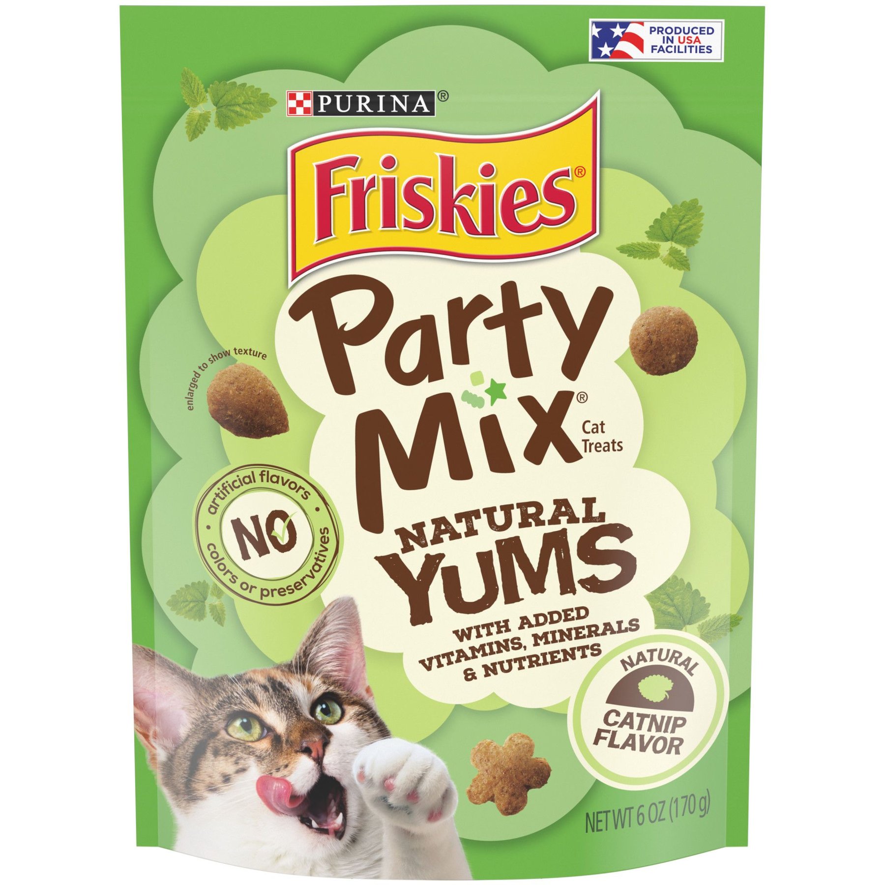 FRISKIES Party Mix Natural Yums Catnip Flavor Cat Treats 6 oz bag