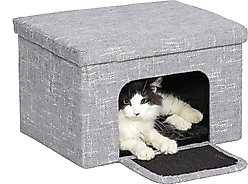 MidWest Curious Cube Cat Condo, Silver