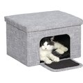 MidWest Curious Cube Cat Condo, Silver