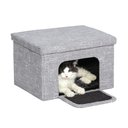 MidWest Curious Cube Cat Condo, Silver