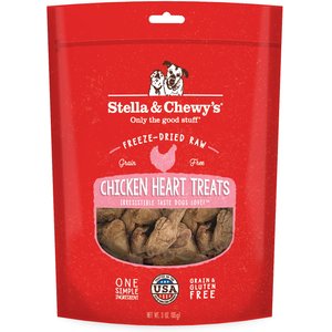 Stella & Chewy's Chicken Hearts Freeze-Dried Raw Dog Treats, 3-oz bag