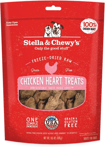 Stella & Chewy's Chicken Hearts Freeze-Dried Raw Dog Treats, 11.5-oz bag slide 1 of 2