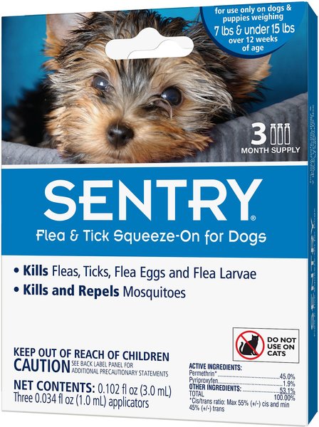 Sentry Flea & Tick Spot Treatment for Dogs, under 15 lbs, 3 Doses (3-mos. supply) slide 1 of 3