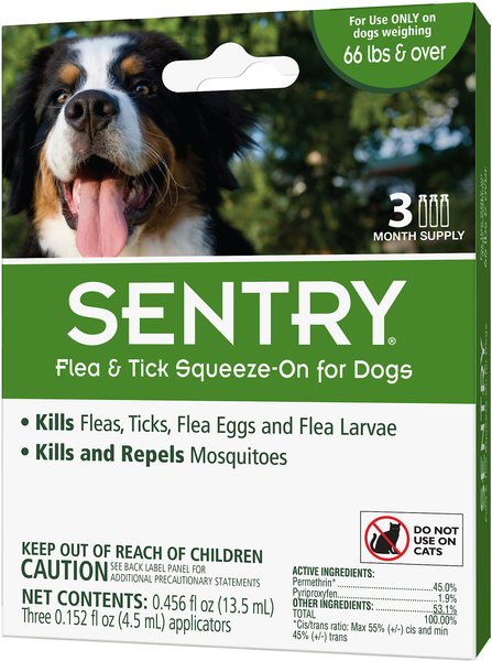 Sentry Flea & Tick Spot Treatment for Dogs, over 66 lbs, 3 Doses (3-mos. supply) slide 1 of 3