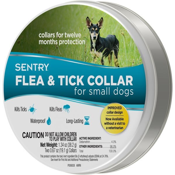 SENTRY Flea & Tick Collar for Dogs, Small Breeds, 2 Collars (12mos
