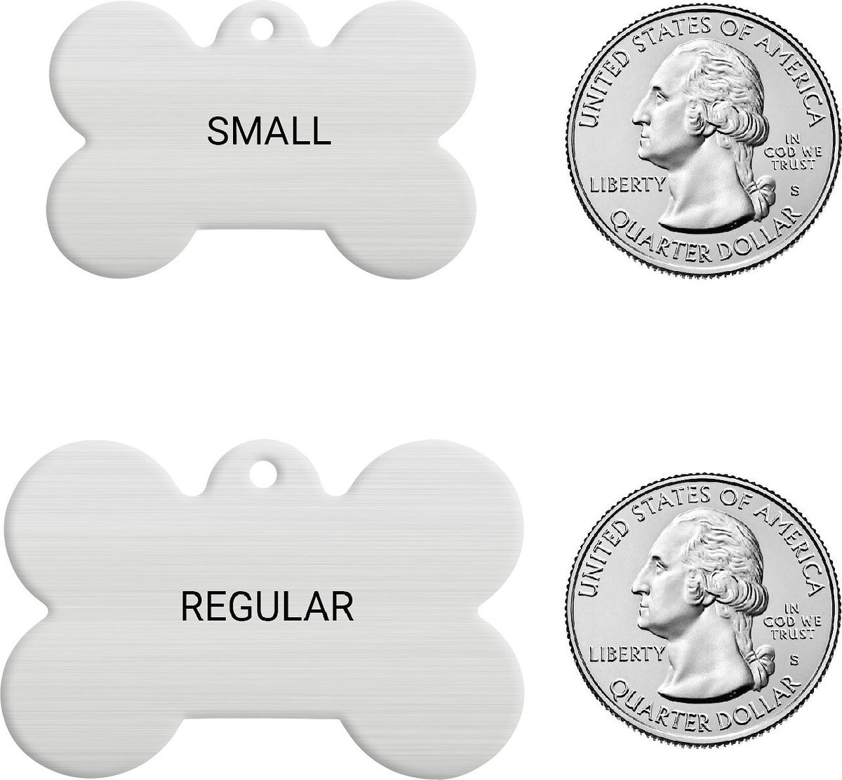 FRISCO Brushed Stainless Steel ID Tag, Bone, Silver, Small - Chewy.com