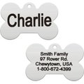 Frisco Brushed Stainless Steel ID Tag, Bone, Silver, Regular