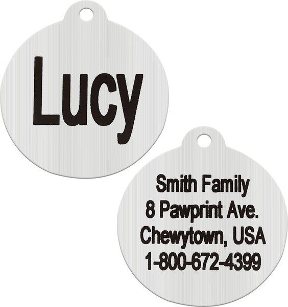 Frisco Brushed Stainless Steel Tag, Round, Silver, Regular slide 1 of 5