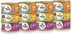 Nulo Freestyle Shredded Chicken & Duck, Shredded Beef & Rainbow Trout, Shredded Turkey & Halibut Grain-Free Variety Pack Canned Cat Food, 3-oz can, case of 12