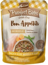 Merrick Purrfect Bistro Bon Appetits Grain-Free Chicken Recipe Morsels in Gravy Adult Cat Food Pouches, 3-oz, case of 24
