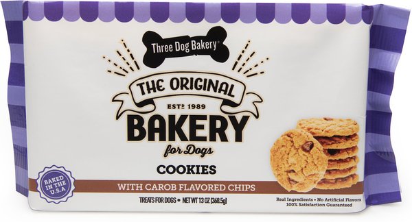 Three Dog Bakery Cookies with Carob Flavored Chips Dog Treats, 13-oz box slide 1 of 3