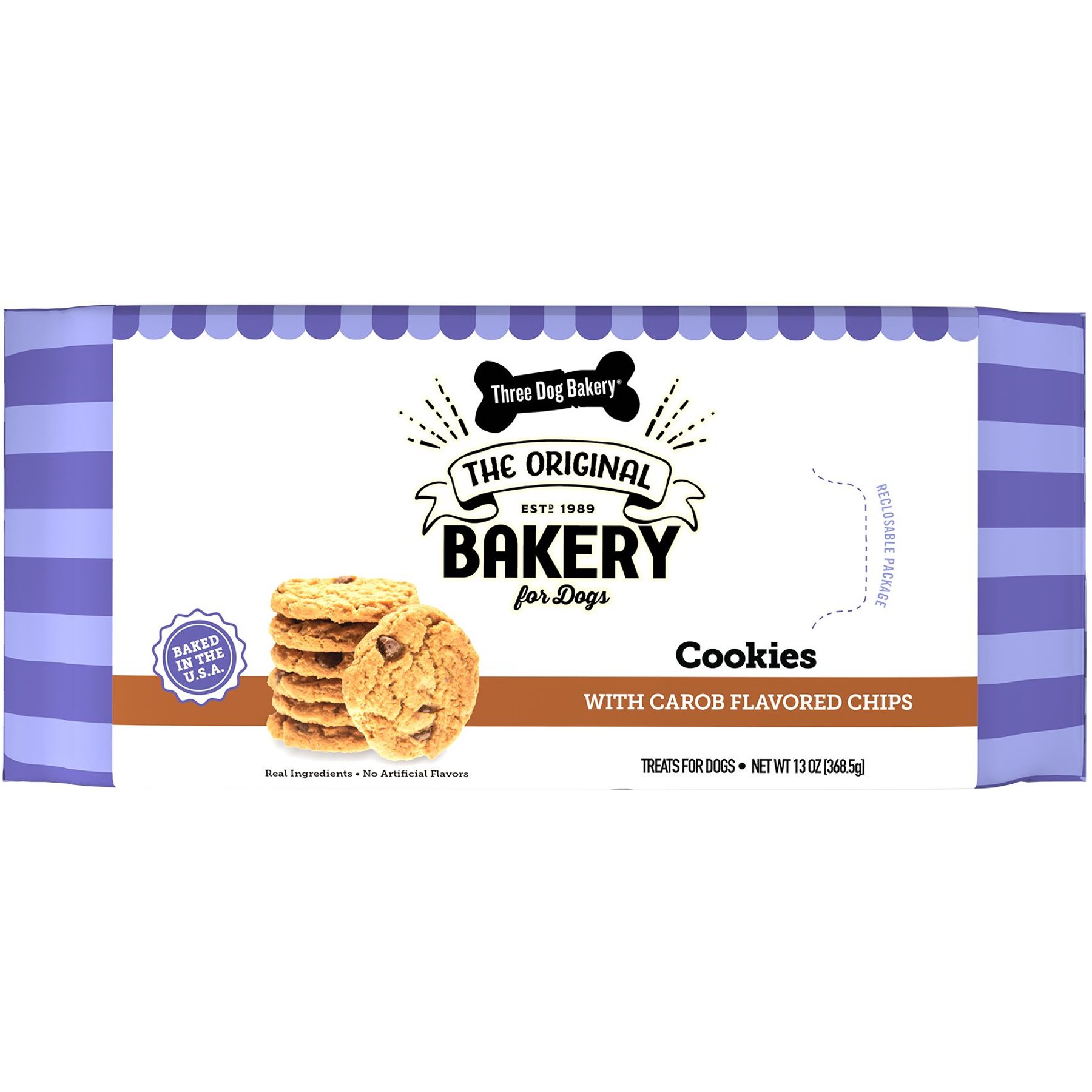 Three Dog Bakery Soft Baked Classic Cookies Oats & Apples Treats for Dogs  13 oz, Dog Treats