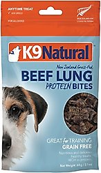K9 Natural Beef Lung Protein Bites Air-Dried Dog Treats, 2.1-oz bag