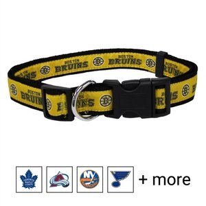 Pets First NHL Nylon Dog Collar, Boston Bruins, Small: 8 to 12-in neck, 3/8-in wide