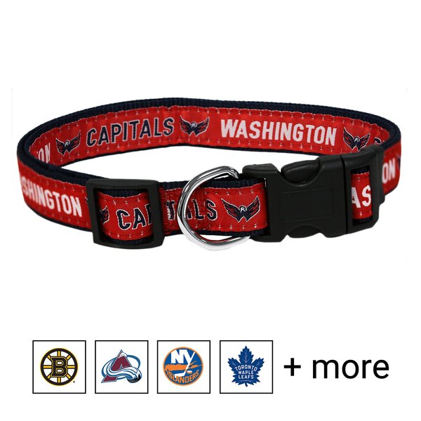 Pets First NHL Nylon Dog Collar, Washington Capitals, Medium: 12 to 18-in neck, 5/8-in wide slide 1 of 4