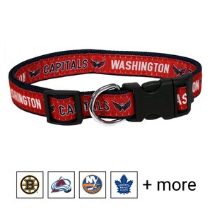 Pets First NHL Nylon Dog Collar, Washington Capitals, Medium: 12 to 18-in neck, 5/8-in wide
