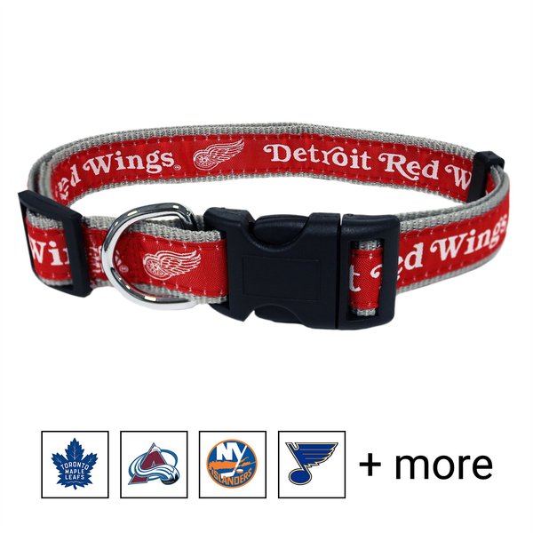 Pets First NHL Nylon Dog Collar, Detroit Red Wings, Medium: 12 to 18-in neck, 5/8-in wide slide 1 of 4